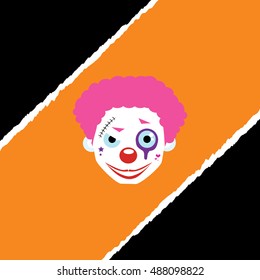 Halloween clown vector illustration, flat isolated icon