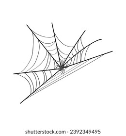 halloween cobweb cartoon. spider web, black horror, spooky creepy halloween cobweb sign. isolated symbol vector illustration