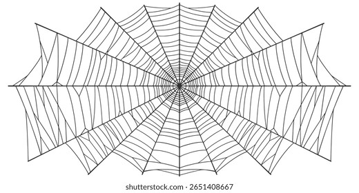 Borda de quadro Cobweb Halloween, vetor de teia de aranha isolado no fundo transparente. Eps vetorial
