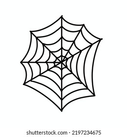 halloween cobweb icon cute. Outline vector illustration
