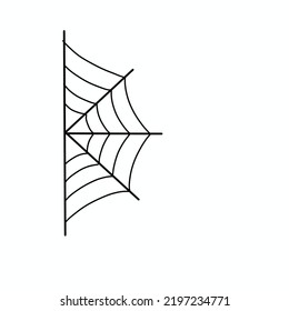 halloween cobweb icon cute. Outline vector illustration