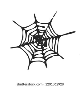 Halloween cobweb on white background. Vector spider web for poster, banner, party invitation and greeting card. Isolated illustration.