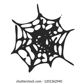 Halloween cobweb on white background. Vector spider web for poster, banner, party invitation and greeting card. Isolated illustration.