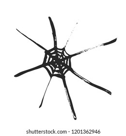 Halloween cobweb on white background. Vector spider web for poster, banner, party invitation and greeting card. Isolated illustration.
