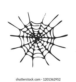 Halloween cobweb on white background. Vector spider web for poster, banner, party invitation and greeting card. Isolated illustration.