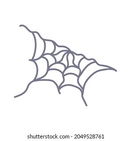 Halloween Cobweb. Vorlage für Verpackung, Grußkarte, Banner, Poster, Druck, Webdesign. Handgezeichnete Vektorgrafik.