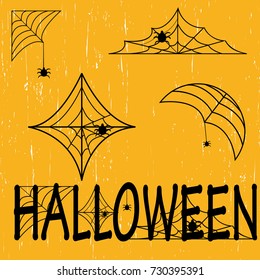 Halloween cobweb vector frame border and dividers isolated with spider web for spiderweb scary design. Vector illustration