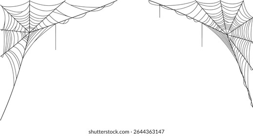 Halloween Cobweb Vector Isolated on Transparent Background