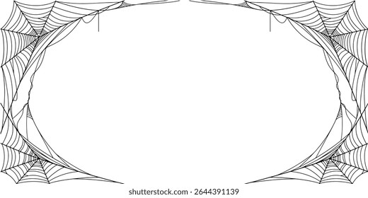 Halloween Cobweb Vector Isolated on Transparent Background. Vector eps