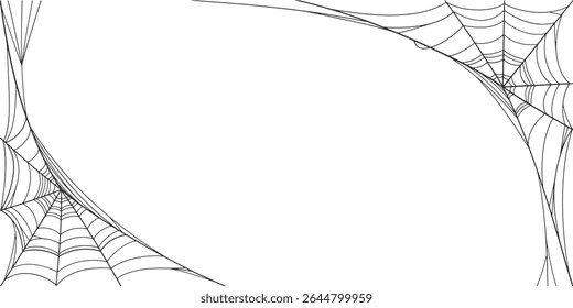 Halloween Cobweb Vector Isolated on Transparent Background. Vector eps