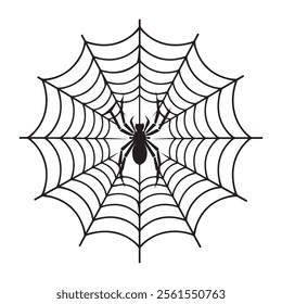 Halloween cobwebs on vector icon, spider net white background.