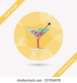 Halloween cocktail flat icon with long shadow,eps10