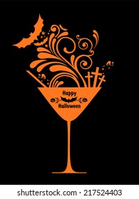  Halloween cocktail.  Vector illustration 