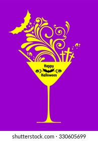 Halloween cocktail. Vector illustration 