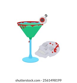 Halloween Cocktail, Halloween Vector Illustration, Isolated