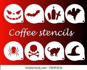 Halloween coffee stencils