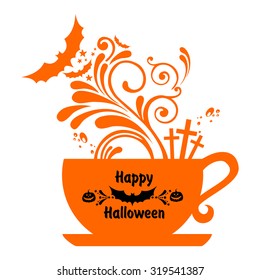 Halloween coffee. Vector illustration 