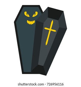 Halloween Coffin flat icon, halloween and scary, dead sign vector graphics, a colorful solid pattern on a white background, eps 10.