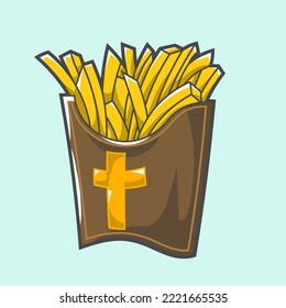 halloween coffin french fries. vector design and doodle art. for tshirt design, company logo and others