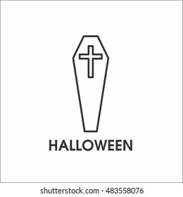 Halloween coffin icon
