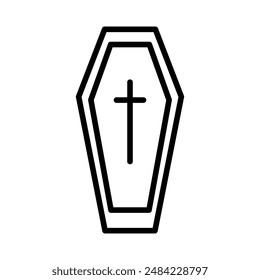 Halloween coffin icon design in filled and outlined style