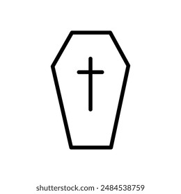 Halloween Coffin Icon for Holiday Decorations, Spooky Themes, and Seasonal Celebrations Illustrations