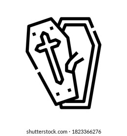 Halloween coffin icon. Horror Decoration Icon style. Eps 10 vector illustration.