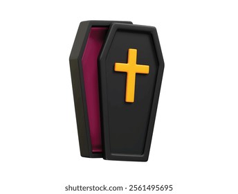 Halloween Coffin Icon Illustration 3d