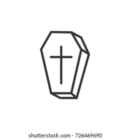 Halloween coffin icon, illustration isolated vector sign symbol