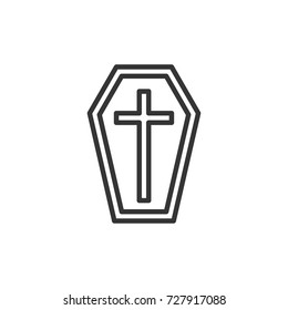 Halloween coffin icon, illustration isolated vector sign symbol