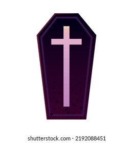 halloween coffin icon isolated flat