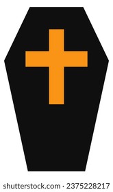 halloween coffin icon isolated on white background