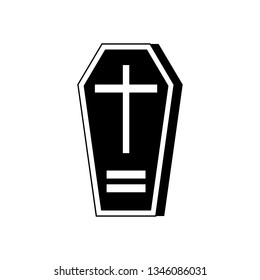Halloween Coffin Icon Vector Illustration