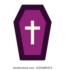 Halloween coffin icon. vector illustration.