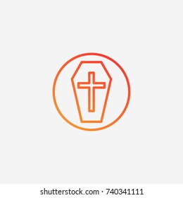 Halloween coffin icon.gradient illustration isolated vector sign symbol