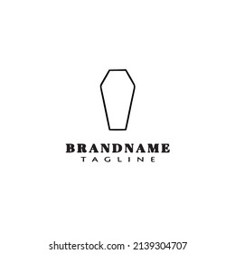 halloween coffin logo cartoon design icon template black modern isolated vector illustration