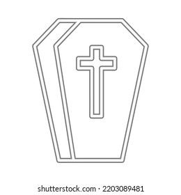 halloween coffin neon isolated icon