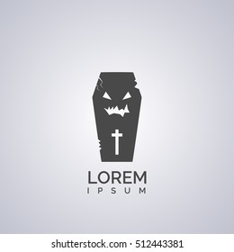 halloween coffin sign. icon design
