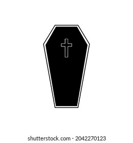 Halloween coffin silhouette flat icon vector for your web site design, logo, app