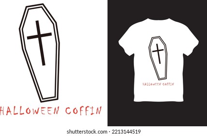HALLOWEEN COFFIN t shirt logo design vector.eps