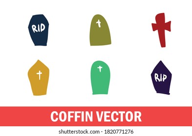 Halloween coffin theme vector for designer.