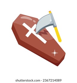 Halloween coffin vector colorful stickers Icon Design illustration. EPS 10 File