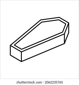 Halloween Coffin. Wooden Coffin icon. Trendy flat vector Wooden Coffin icon on white background