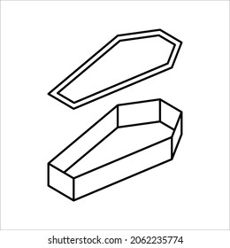 Halloween Coffin. Wooden Coffin icon. Trendy flat vector Wooden Coffin icon on white background