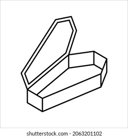 Halloween Coffin. Wooden Coffin icon. Trendy flat vector Wooden Coffin icon on white background