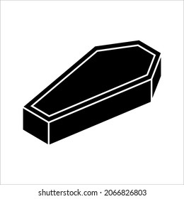 Halloween Coffin. Wooden Coffin icon. Trendy flat vector Wooden Coffin icon on white background