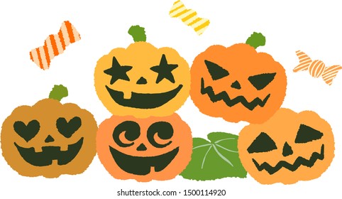 Halloween, a collection of haunted pumpkins