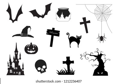  halloween collection  icon set vector