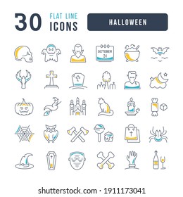 Halloween. Collection of perfectly thin icons for web design, app, and the most modern projects. The kit of signs for category Holidays.