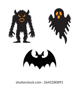 Halloween collection vector design with black color